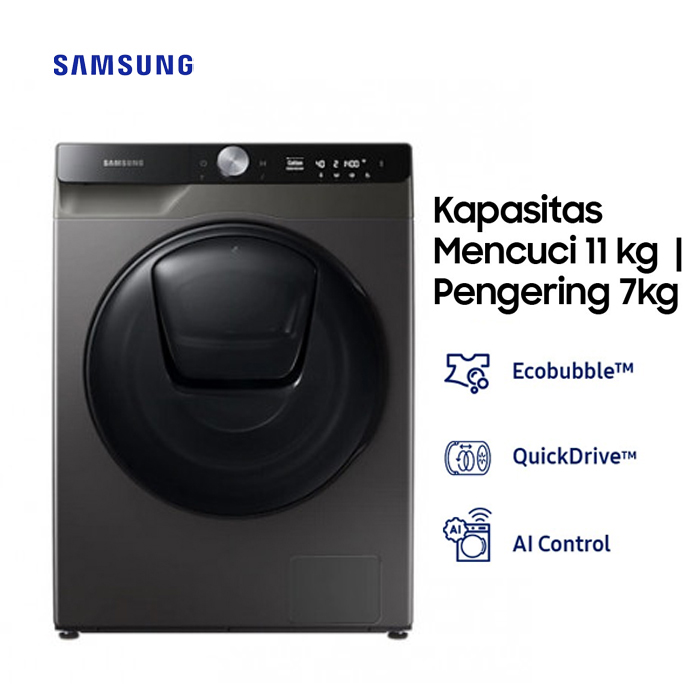 Samsung Mesin Cuci Front Loading 11 KG - WD11T754DBX (WASH &DRY)